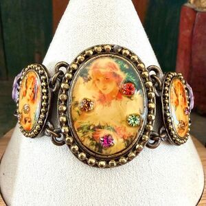 Michael Morrison MX Cherub Cameo Flower Bracelet